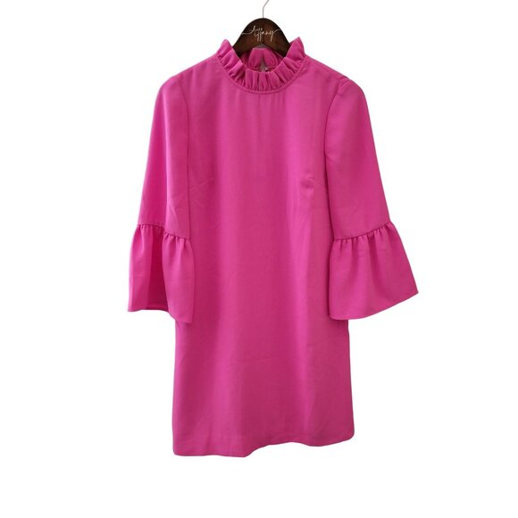 J. Crew Ruffle Neck Shift Dress in 365 Crepe Size 2 - Picture 3 of 6